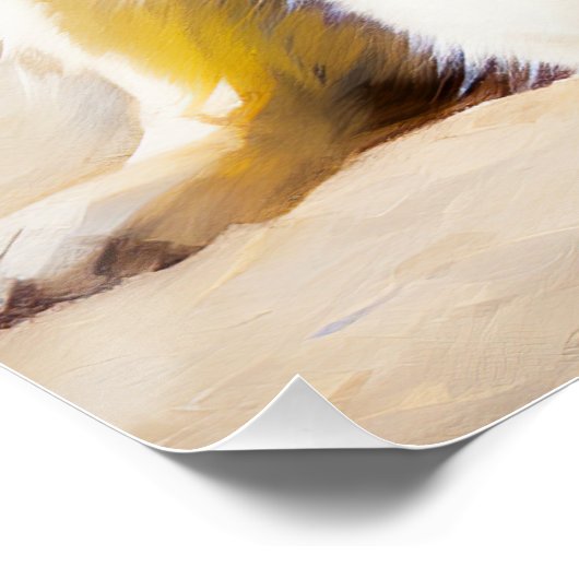 Alaskan Malamute op Beach, zomercadeau Perfect Poster (Hoek)