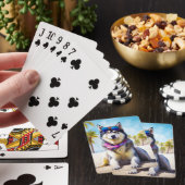 Alaskan Malamute op Beach, zomercadeau Pokerkaarten (Insitu)