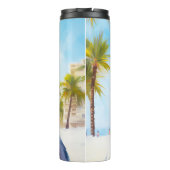 Alaskan Malamute op Beach, zomercadeau Thermosbeker (Achterkant)