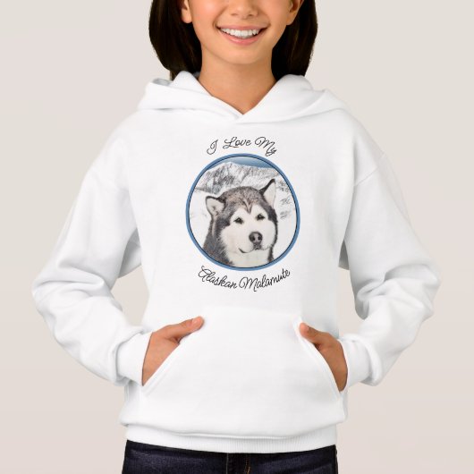 Alaskan Malamute Painting - Cute Original Dog Art (Voorkant)