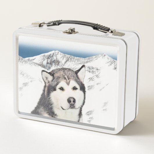 Alaskan Malamute Painting - Cute Original Dog Art (Voorkant)
