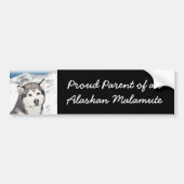 Alaskan Malamute Painting - Cute Original Dog Art Bumpersticker (Voorkant)