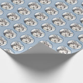 Alaskan Malamute Painting - Cute Original Dog Art Cadeaupapier (Hoek)