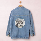 Alaskan Malamute Painting - Cute Original Dog Art Denim Jacket (Hangar)