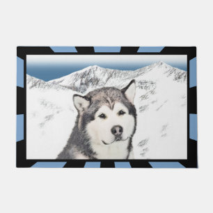 Alaskan Malamute Painting - Cute Original Dog Art Deurmat