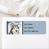 Alaskan Malamute Painting - Cute Original Dog Art Etiket (Insitu)