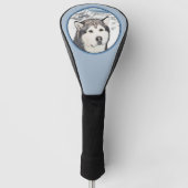 Alaskan Malamute Painting - Cute Original Dog Art Golfheadcover (Voorkant)