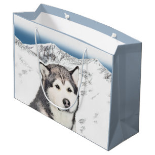 Alaskan Malamute Painting - Cute Original Dog Art Groot Cadeauzakje