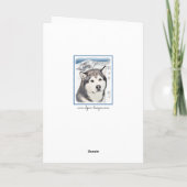 Alaskan Malamute Painting - Cute Original Dog Art Kaart (Achterkant)