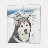 Alaskan Malamute Painting - Cute Original Dog Art Keramisch Ornament (Links)