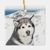 Alaskan Malamute Painting - Cute Original Dog Art Keramisch Ornament (Voorkant)