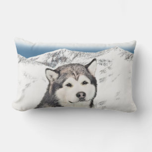 Alaskan Malamute Painting - Cute Original Dog Art Kussen