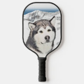 Alaskan Malamute Painting - Cute Original Dog Art Pickleball Paddle (Voorkant)
