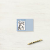 Alaskan Malamute Painting - Cute Original Dog Art Post-it® Notes (Op bureau)