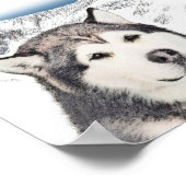 Alaskan Malamute Painting - Cute Original Dog Art Poster (Hoek)