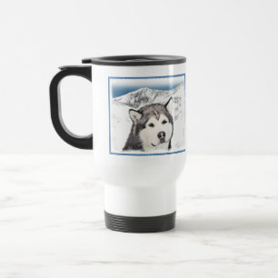 Alaskan Malamute Painting - Cute Original Dog Art Reisbeker
