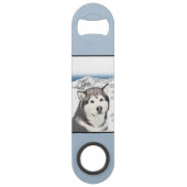 Alaskan Malamute Painting - Cute Original Dog Art Speed Flessenopener (Achterkant)