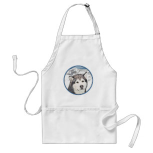 Alaskan Malamute Painting - Cute Original Dog Art Standaard Schort