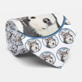 Alaskan Malamute Painting - Cute Original Dog Art Stropdas (Opgerold)