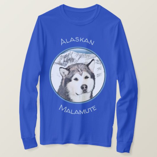Alaskan Malamute Painting - Cute Original Dog Art T-shirt (Design voorkant)
