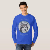 Alaskan Malamute Painting - Cute Original Dog Art T-shirt (Voorkant volledig)