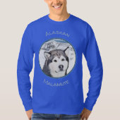 Alaskan Malamute Painting - Cute Original Dog Art T-shirt (Voorkant)