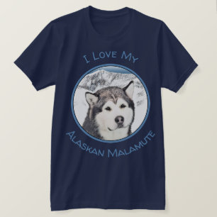 Alaskan Malamute Painting - Cute Original Dog Art T-shirt