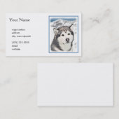 Alaskan Malamute Painting - Cute Original Dog Art Visitekaartje (Voorkant / Achterkant)