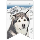 Alaskan Malamute Painting - Cute Original Dog Art Vlaggetjes (Tweede vlag)
