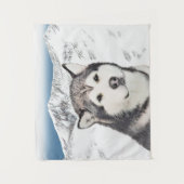 Alaskan Malamute Painting - Cute Original Dog Art Wandkleed (Voorkant)