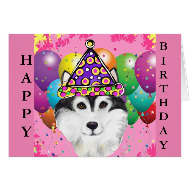 Alaskan Malamute Party Dog (Voorkant Horizontaal)