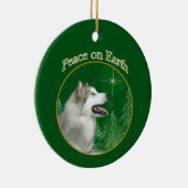 Alaskan Malamute Peace Keramisch Ornament (Rechts)