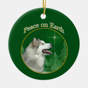 Alaskan Malamute Peace Keramisch Ornament