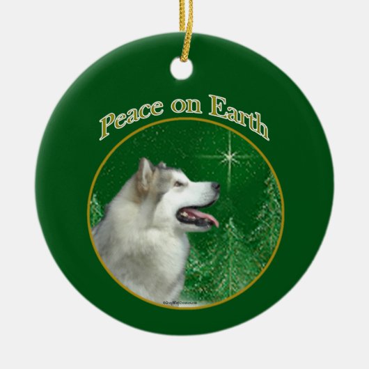 Alaskan Malamute Peace Keramisch Ornament (Voorkant)
