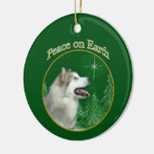 Alaskan Malamute Peace Keramisch Ornament (Links)