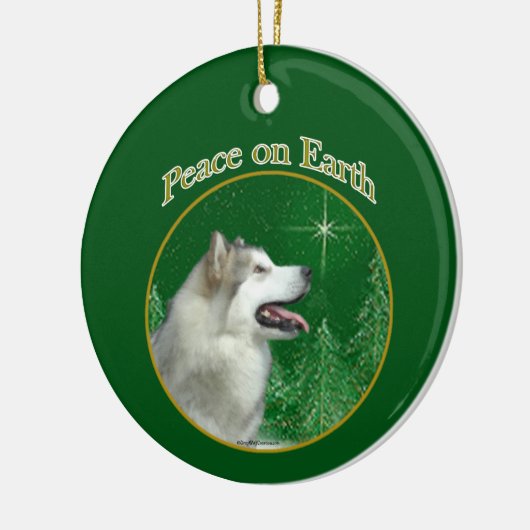 Alaskan Malamute Peace Keramisch Ornament (Links)