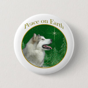 Alaskan Malamute Peace Ronde Button 5,7 Cm