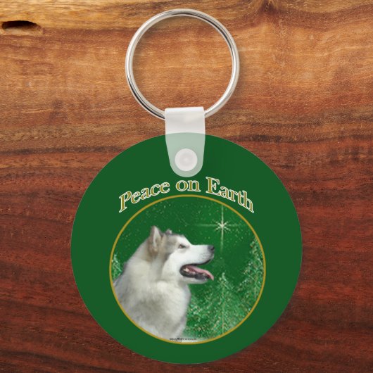 Alaskan Malamute Peace Sleutelhanger (Voorkant)