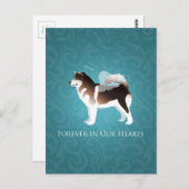 Alaskan Malamute Pet Loss Design Briefkaart (Voorkant / Achterkant)