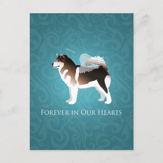 Alaskan Malamute Pet Loss Design Briefkaart (Voorkant)
