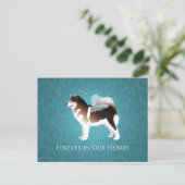 Alaskan Malamute Pet Loss Design Briefkaart (Staand voorkant)