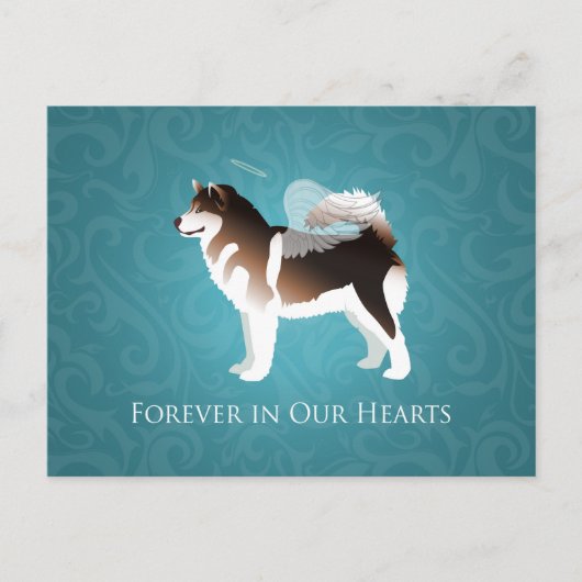 Alaskan Malamute Pet Loss Design Briefkaart (Voorkant)