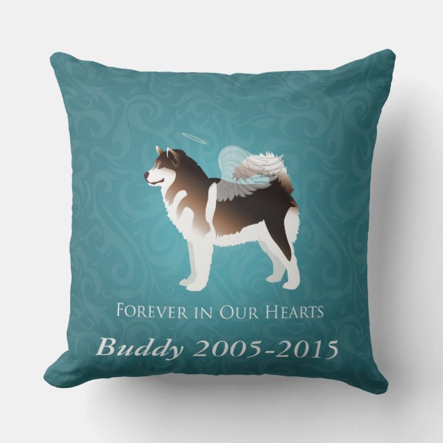 Alaskan Malamute Pet Loss Design Kussen (Voorkant)