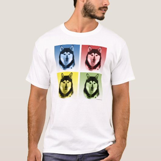 Alaskan Malamute Pop Art T-shirt (Voorkant)