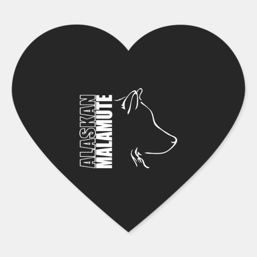 Alaskan Malamute Profiel hond moeder Hart Sticker (Voorkant)