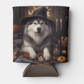 Alaskan Malamute Pumpkins Halloween Scary Blikjeskoeler (Voorkant)