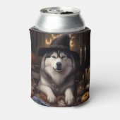 Alaskan Malamute Pumpkins Halloween Scary Blikjeskoeler (Blikje Achterkant)