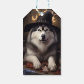 Alaskan Malamute Pumpkins Halloween Scary Cadeaulabel (Achterkant)