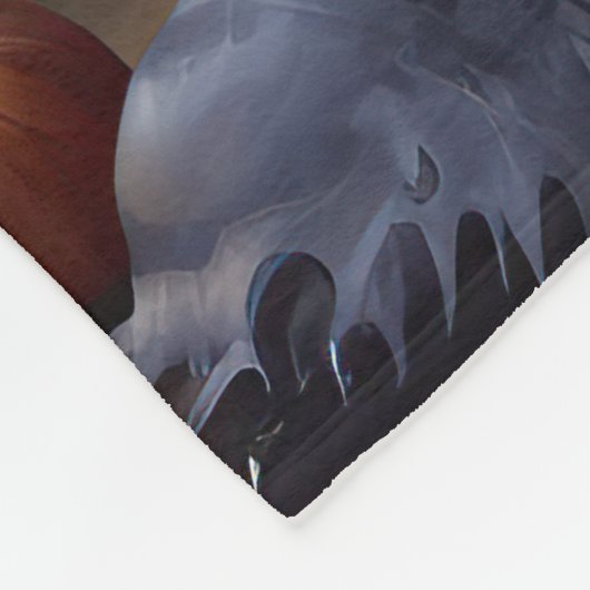 Alaskan Malamute Pumpkins Halloween Scary Fleece Deken (Hoek)