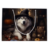 Alaskan Malamute Pumpkins Halloween Scary Groot Cadeauzakje (Achterkant)